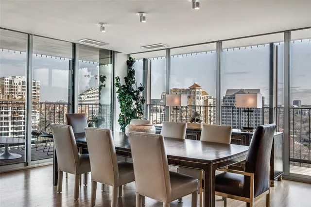 a view of a dining room and livingroom view
