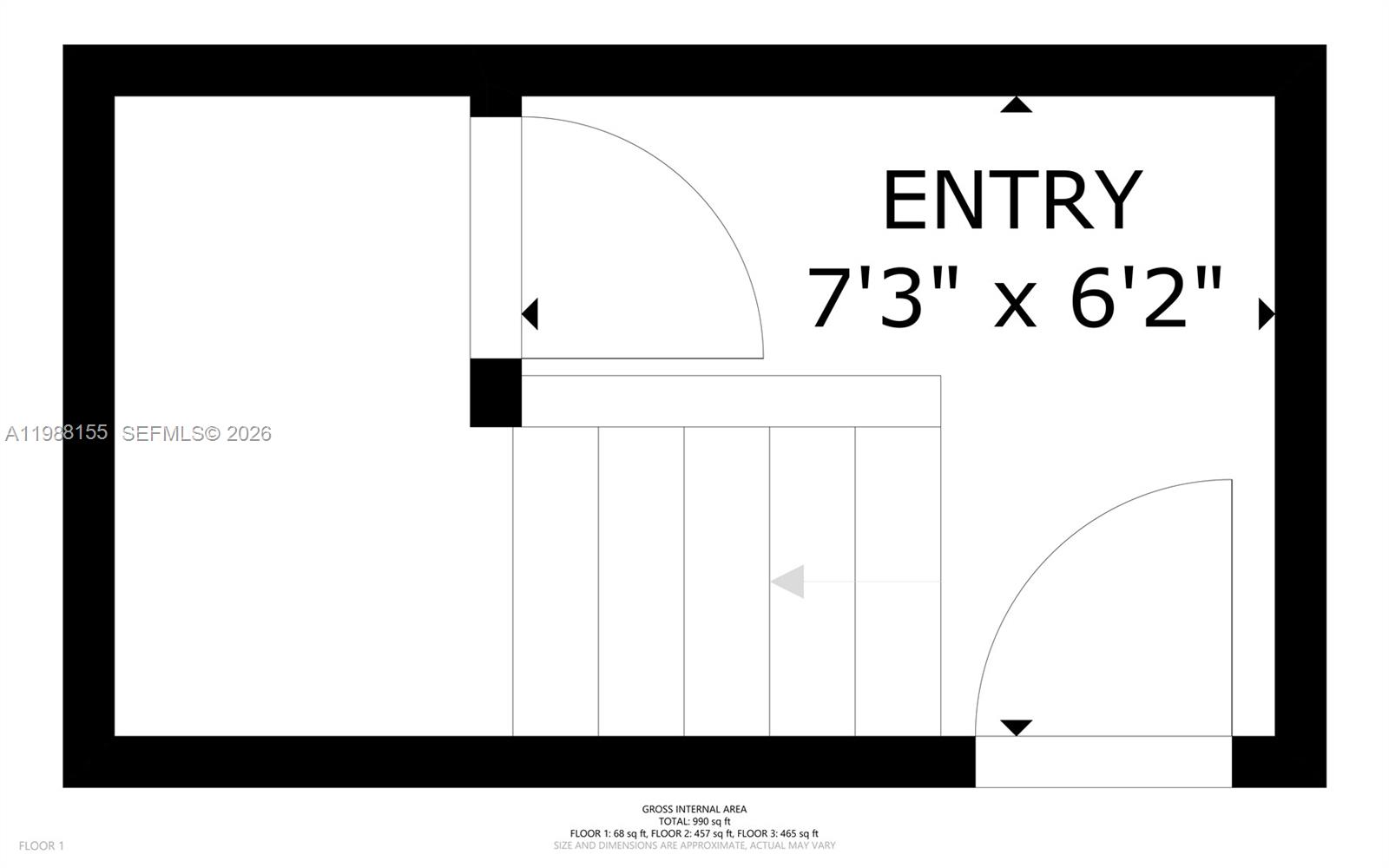 231 Majorca Avenue, Unit F Coral Gables, FL 33134 - Photo 16 of 19 First Floor (Actual floor plan is a mirrored orientation of the layout shown)