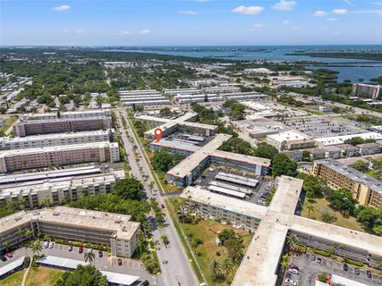 an aerial view of a city