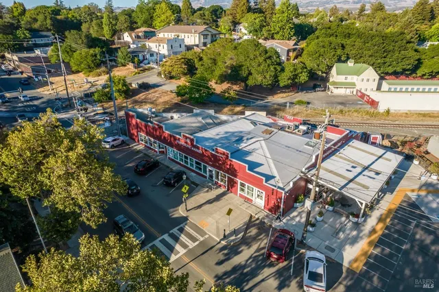 an aerial view of a city