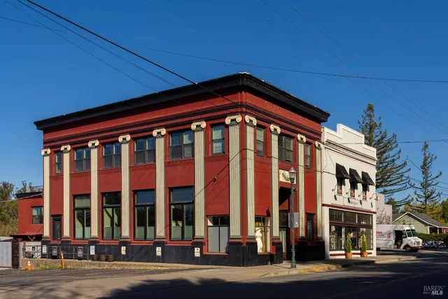 a front view of a building