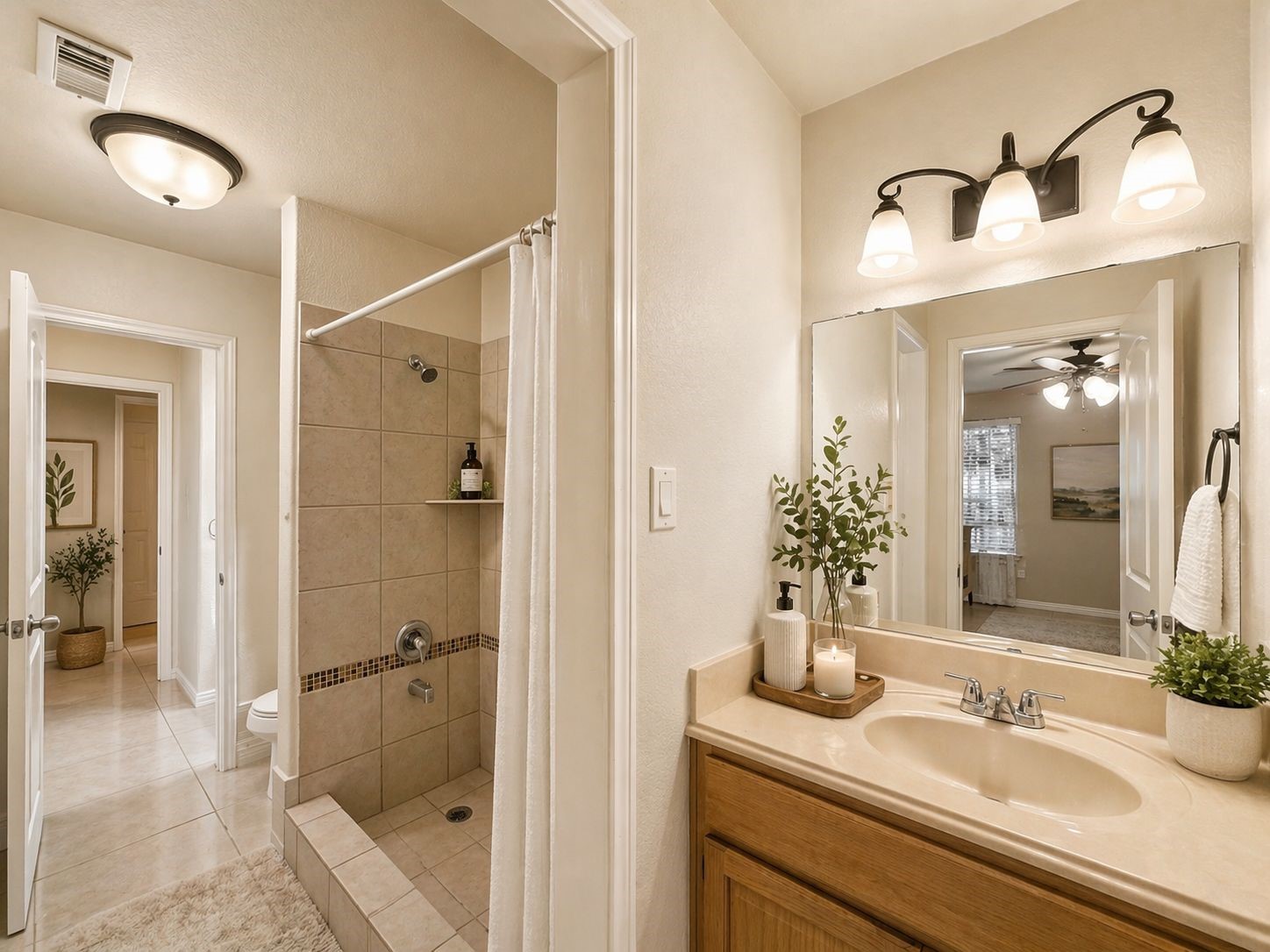 6614 Pine Tree Springs Houston, TX 77049 - Photo 9 of 14 a bathroom with a sink and a mirror