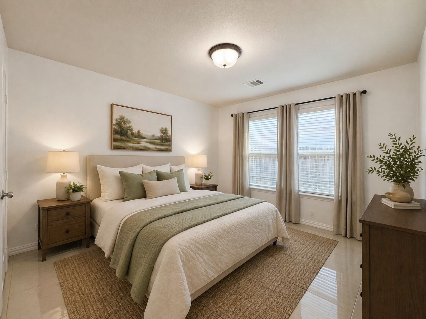 6614 Pine Tree Springs Houston, TX 77049 - Photo 10 of 14 a bedroom with a large bed and a potted plant