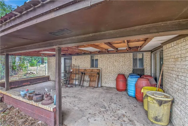 a outdoor view with a sitting space