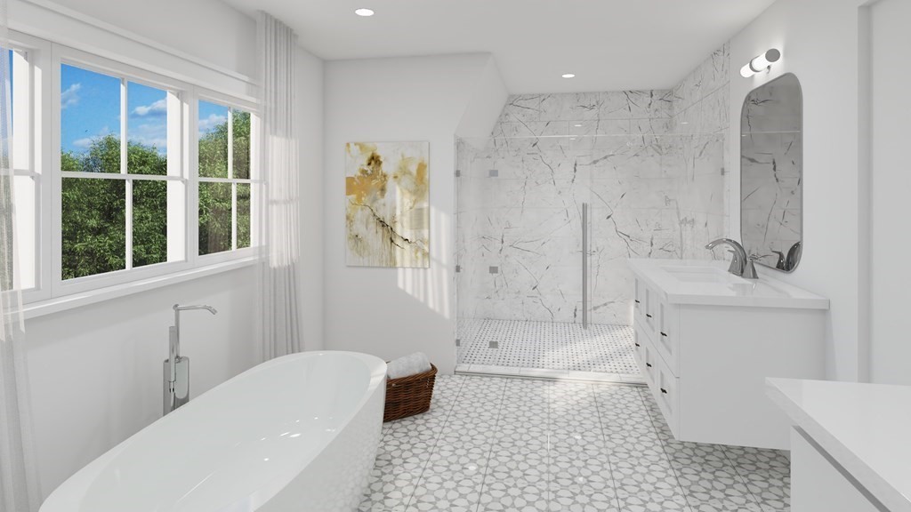 230 Monsen Road Concord, MA 01742 - Photo 4 of 11 a bathroom with a sink a bathtub and a shower