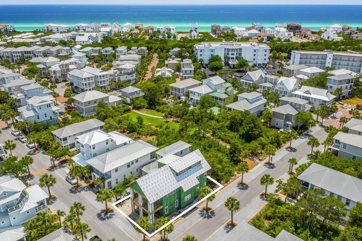 an aerial view of multiple house