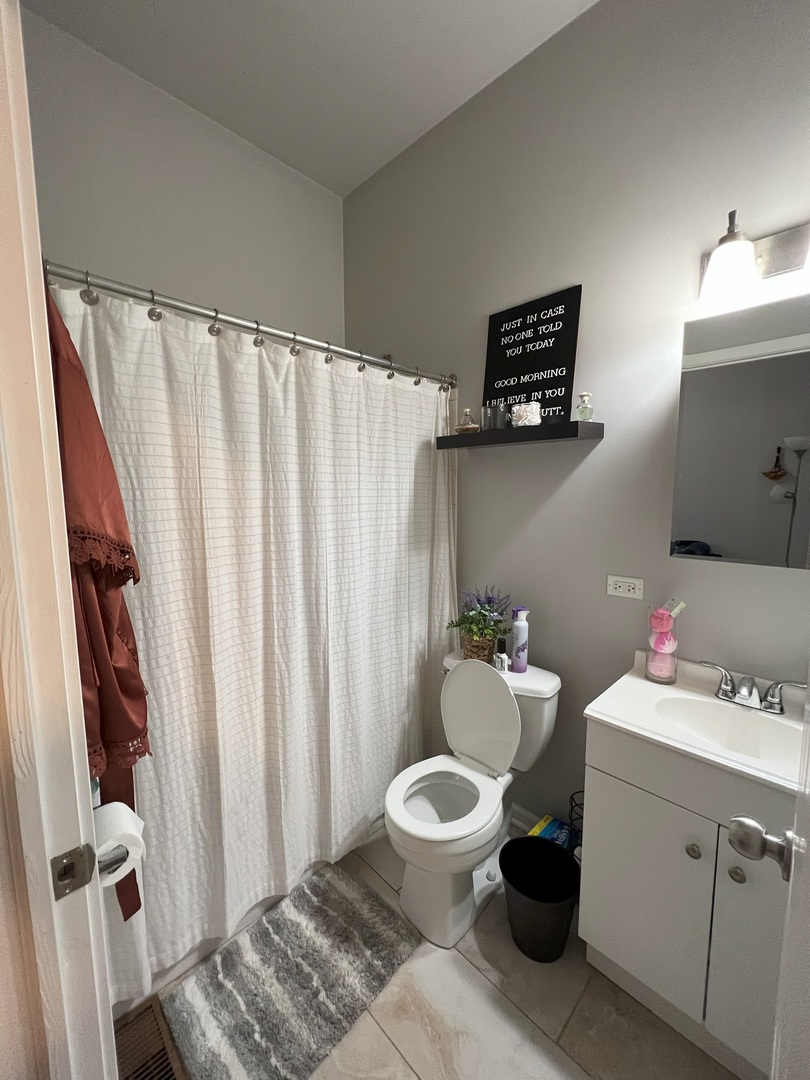 1532 West 18th Place, Unit 1F Chicago, IL 60608 - Photo 10 of 14 a bathroom with a sink toilet and shower