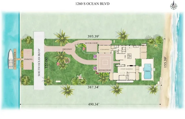 $85,000,000 | 1260 South Ocean Boulevard, Manalapan, FL 33462