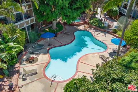 an aerial view of a house having outdoor space