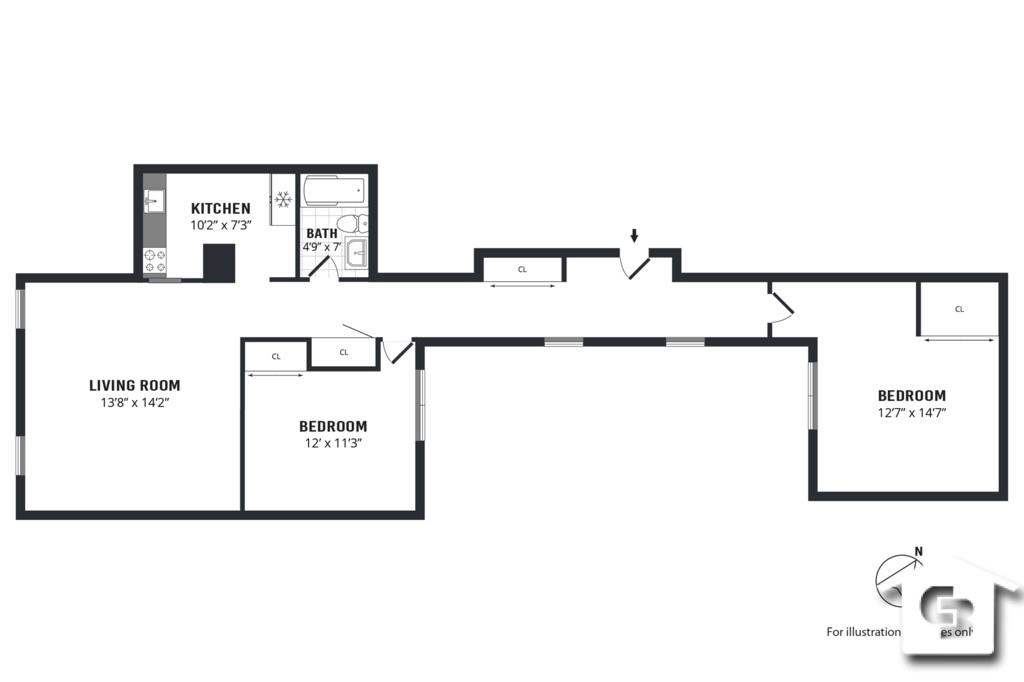 9 Argyle Road, Unit B3 Brooklyn, NY 11218 - Photo 10 of 10 a picture of a wall with a white wall