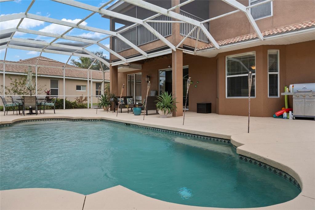 8746 Stone Harbour Loop Bradenton, FL 34212 - Photo 45 of 71 a swimming pool with barbeque oven