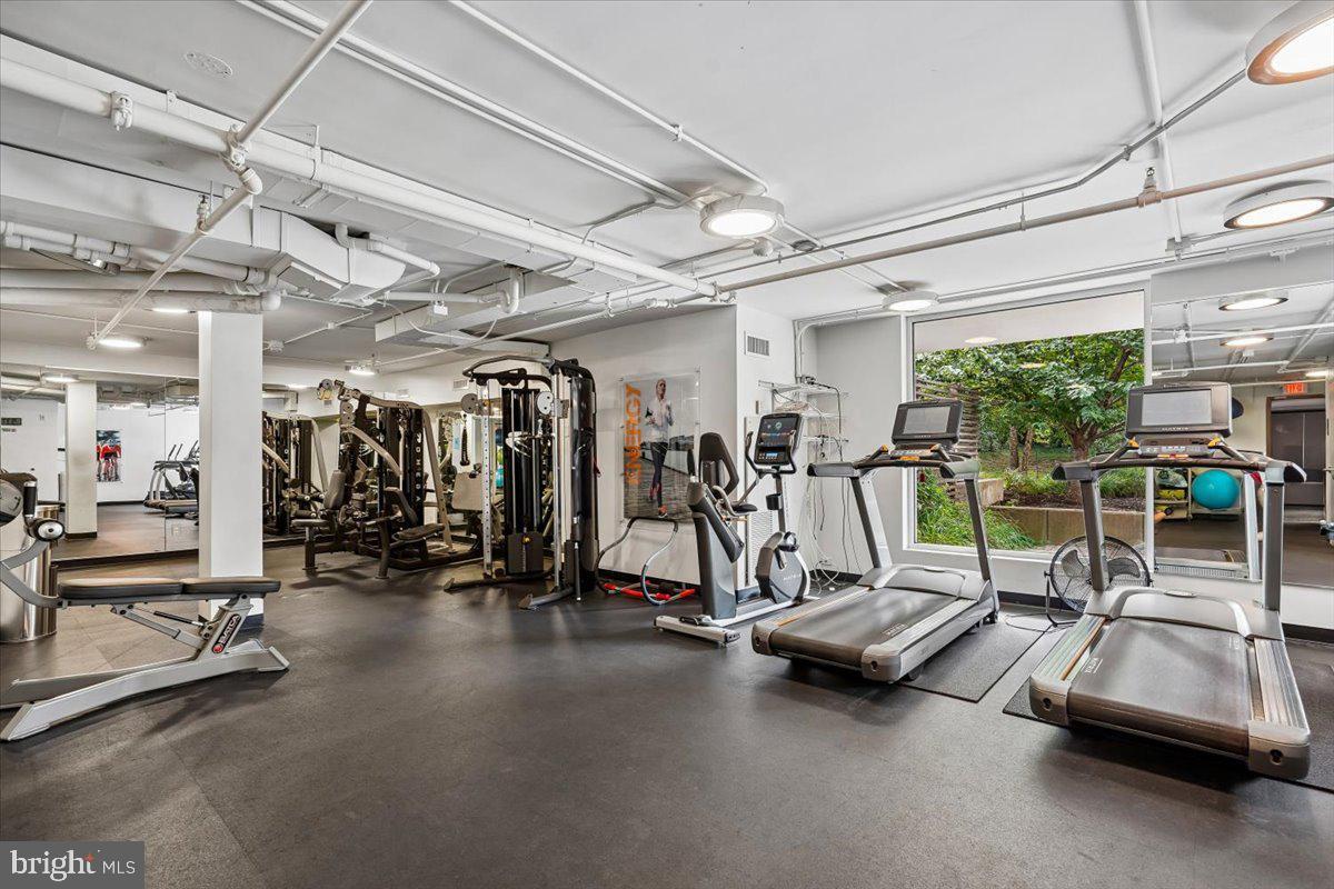 5101 River Road, Unit 1702 Bethesda, MD 20816 - Photo 9 of 25 Exercise room with window to beautiful garden view