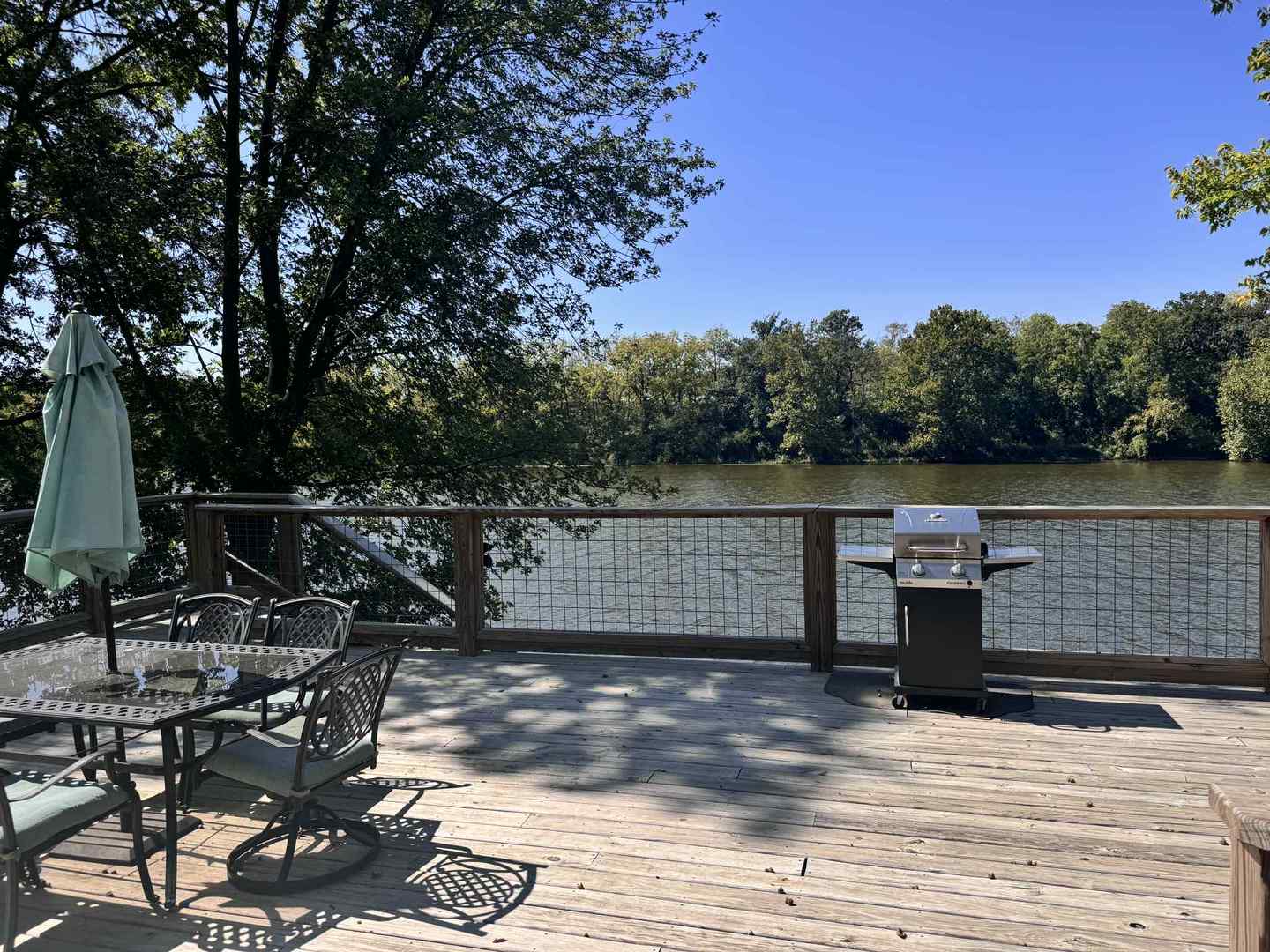 3347 East 2059th Road Ottawa, IL 61350 - Photo 8 of 8 a deck view with a lake view and a wooden floor