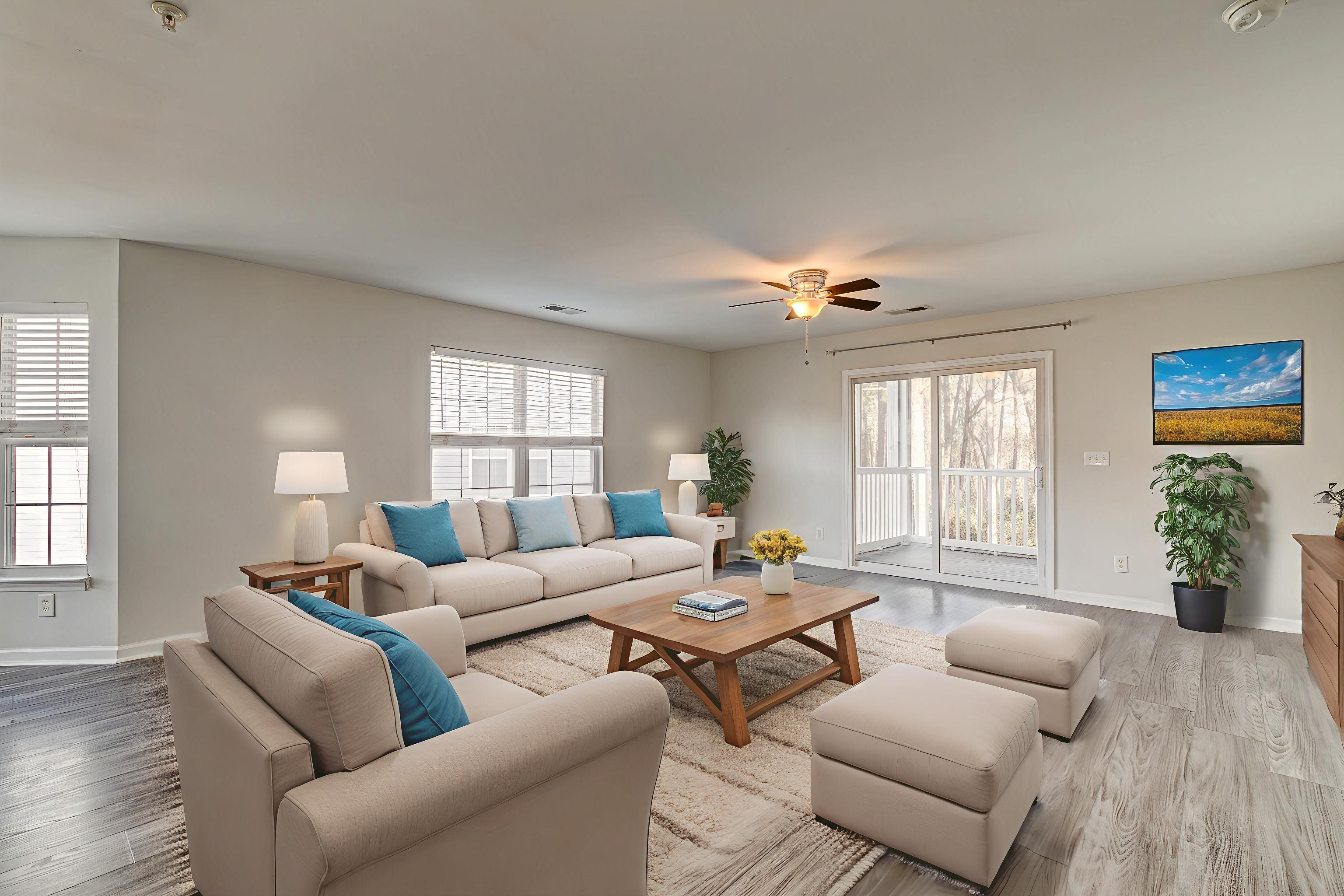 4826 Innisbrook Court, Unit 905 Myrtle Beach, SC 29579 - Photo 12 of 36 Living area featuring wood finished floors and a ceiling fan