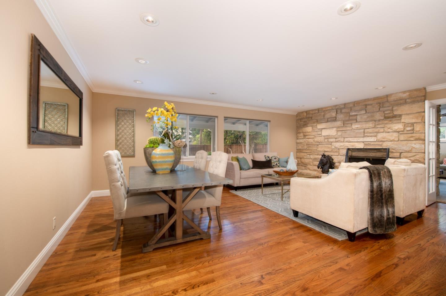 981 Thatcher Drive Los Altos, CA 94024 - Photo 9 of 30 a living room with furniture and wooden floor