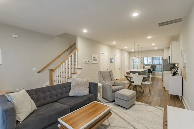 a living room with furniture