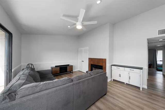 a living room with furniture