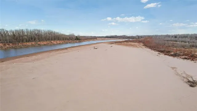 a view of a lake and mountain in the back