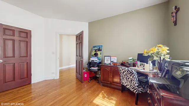a living room with furniture