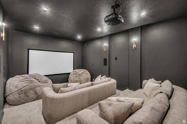 2152 South 30 West Orem, UT 84058 - Photo 31 of 56 Cinema featuring a textured ceiling and recessed lighting