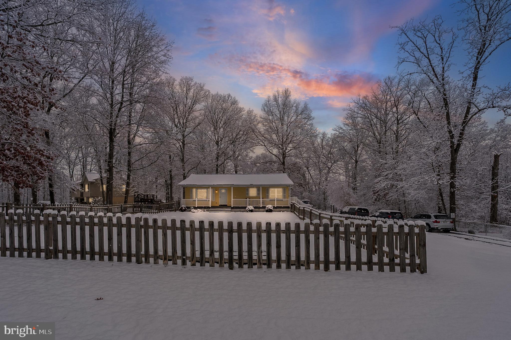 Charming winter retreat in a snowy landscape.