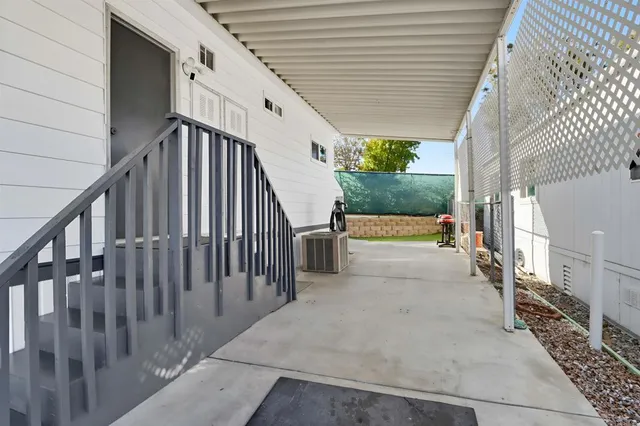 a view of porch and garden