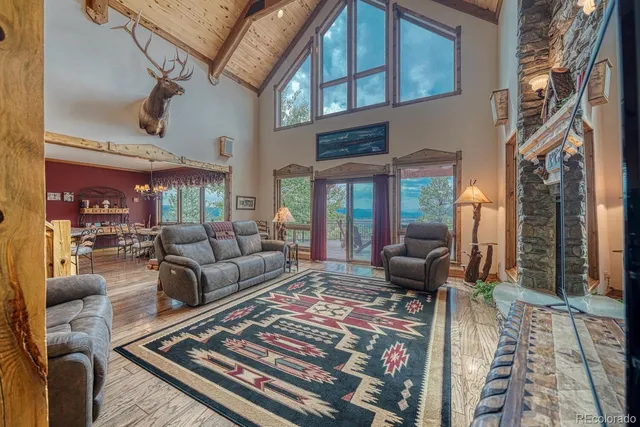 a living room with furniture