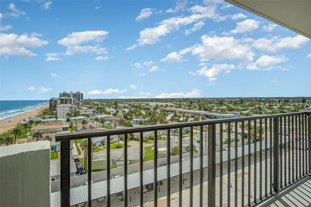 a view of city from balcony