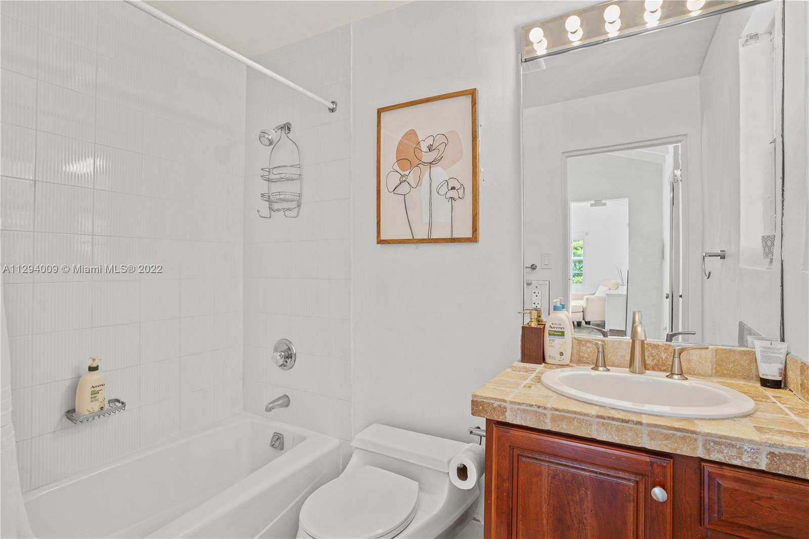 1701 Micanopy Avenue Miami, FL 33133 - Photo 34 of 46 a bathroom with a granite countertop sink toilet and shower