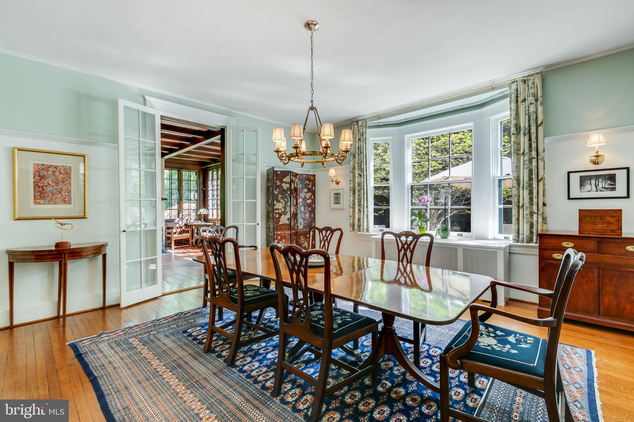 108 St Johns Road Baltimore, MD 21210 - Photo 28 of 97 Dining Room with French Doors and Bay Window