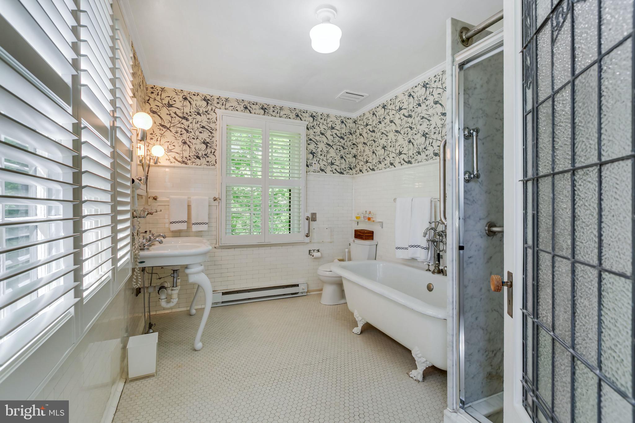 108 St Johns Road Baltimore, MD 21210 - Photo 41 of 97 Primary full bath with double sink & clawfoot tub