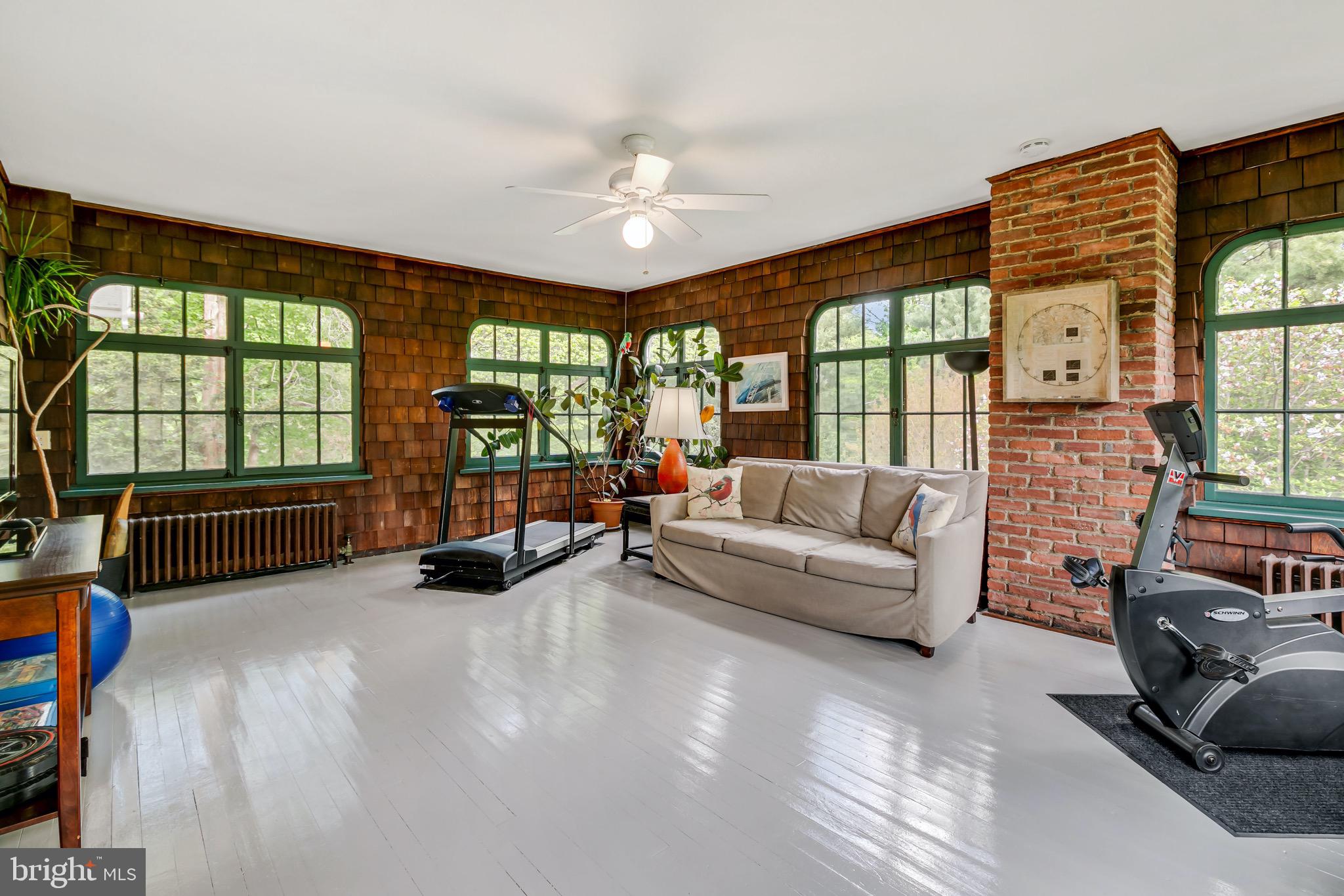 108 St Johns Road Baltimore, MD 21210 - Photo 52 of 97 Sunroom/Exercise Room with ceiling fan