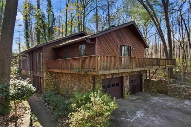 a backyard of a house with lots of green space