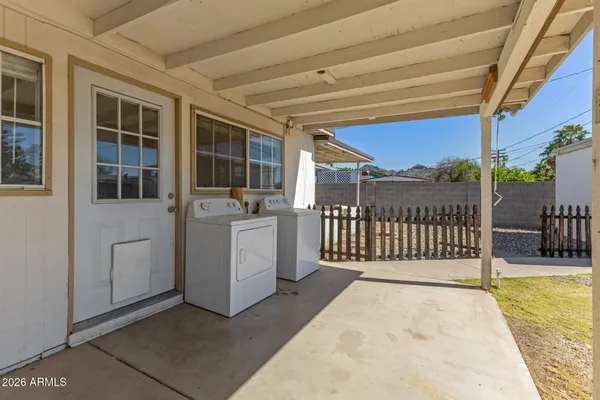 a view of a house with a patio