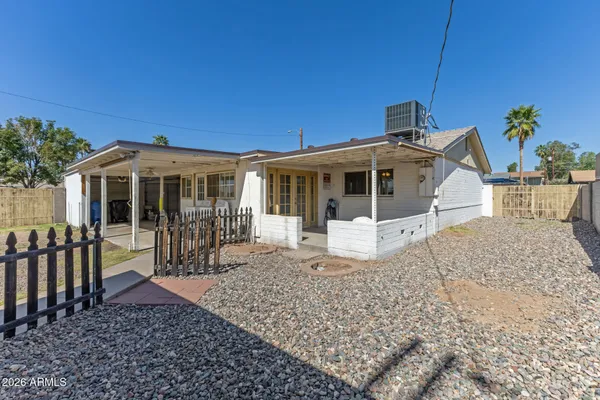 a view of a house with a patio