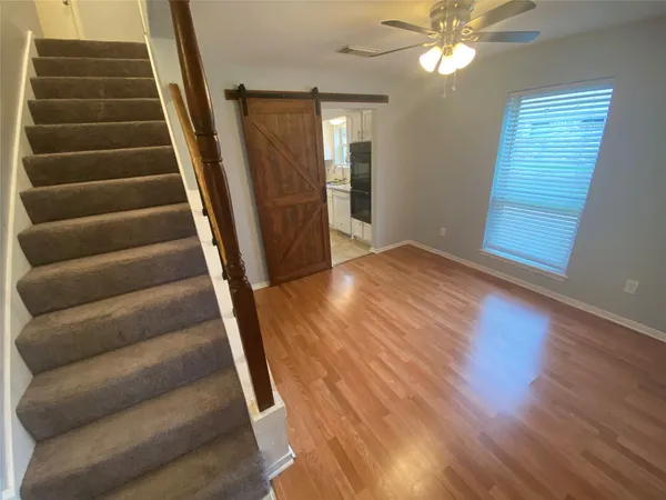 a view of an entryway with staircase