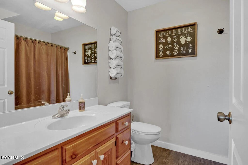 3514 Jakes Ridge Sevierville, TN 37862 - Photo 15 of 28 a bathroom with a toilet a sink and mirror