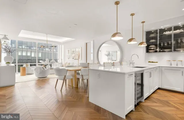 a kitchen with lots of counter space