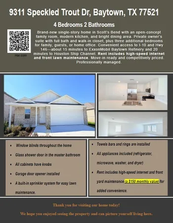 $1,999 | 9311 Speckled Trout Drive, Baytown, TX 77521