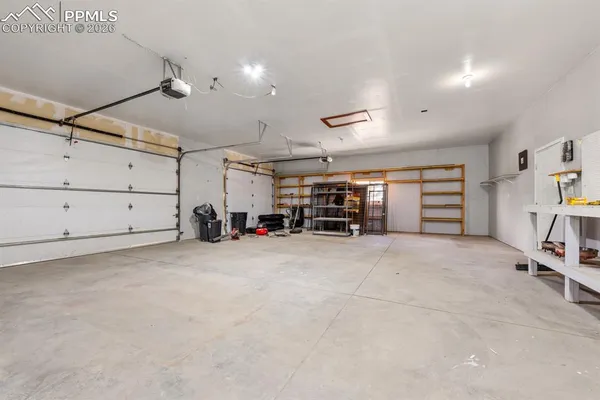 a view of a garage
