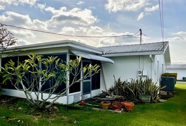 a view of a backyard with plants