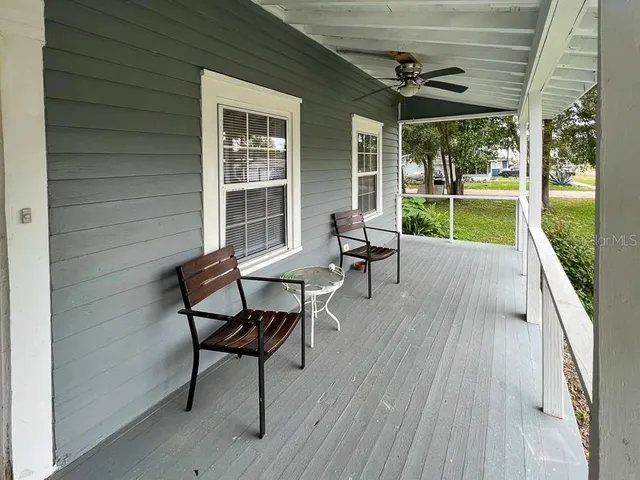 a house view with a seating space