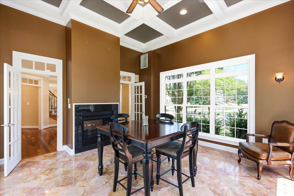 4100 Hidden Creek Road Port Republic, MD 20676 - Photo 19 of 92 11 ft coffered ceilings, propane FP, marble floors