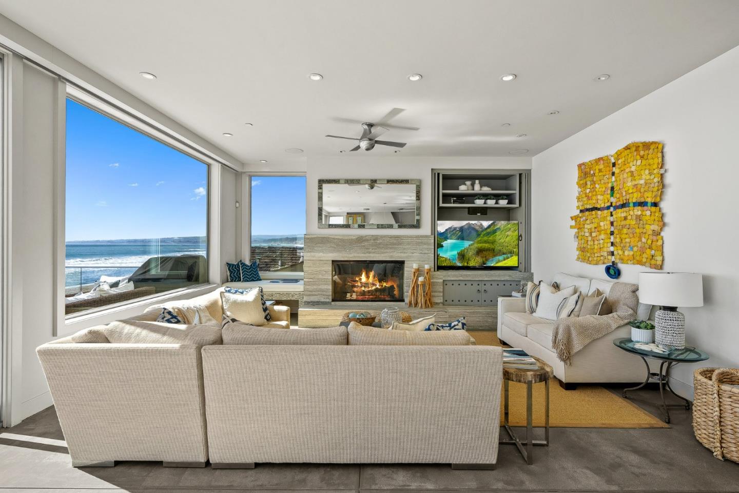 618 Beach Drive Aptos, CA 95003 - Photo 15 of 99 a living room with furniture and a fireplace