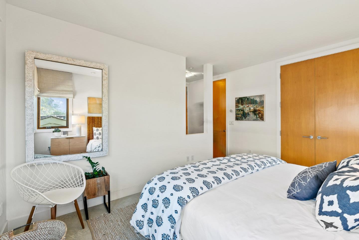 618 Beach Drive Aptos, CA 95003 - Photo 36 of 99 a bedroom with a bed and wooden floor