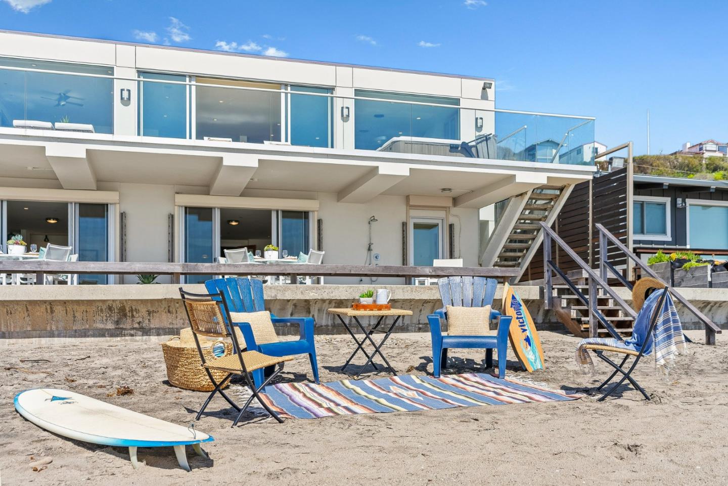 618 Beach Drive Aptos, CA 95003 - Photo 75 of 99 a view of a patio with table and chairs