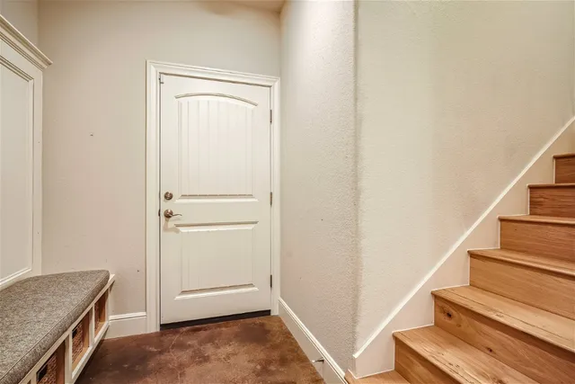 a view of an entryway with staircase