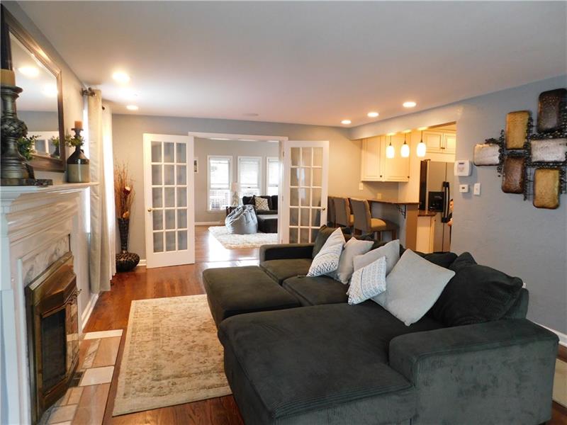 This view shows the French doors to the family room.