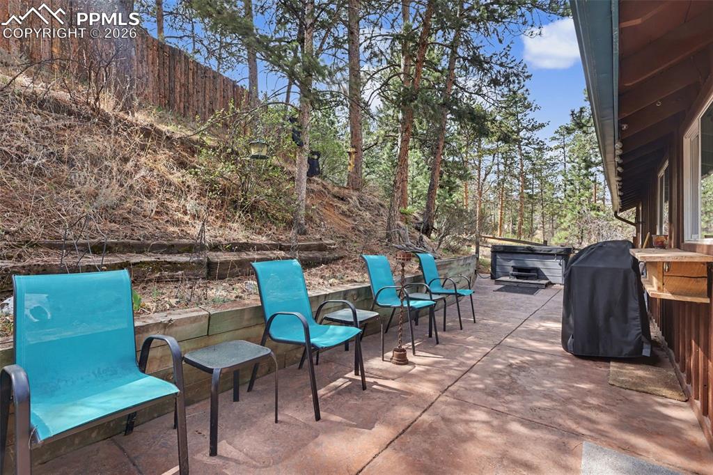 10145 Chipita Park Road Cascade, CO 80809 - Photo 28 of 33 View of flagstone patio featuring a hot tub