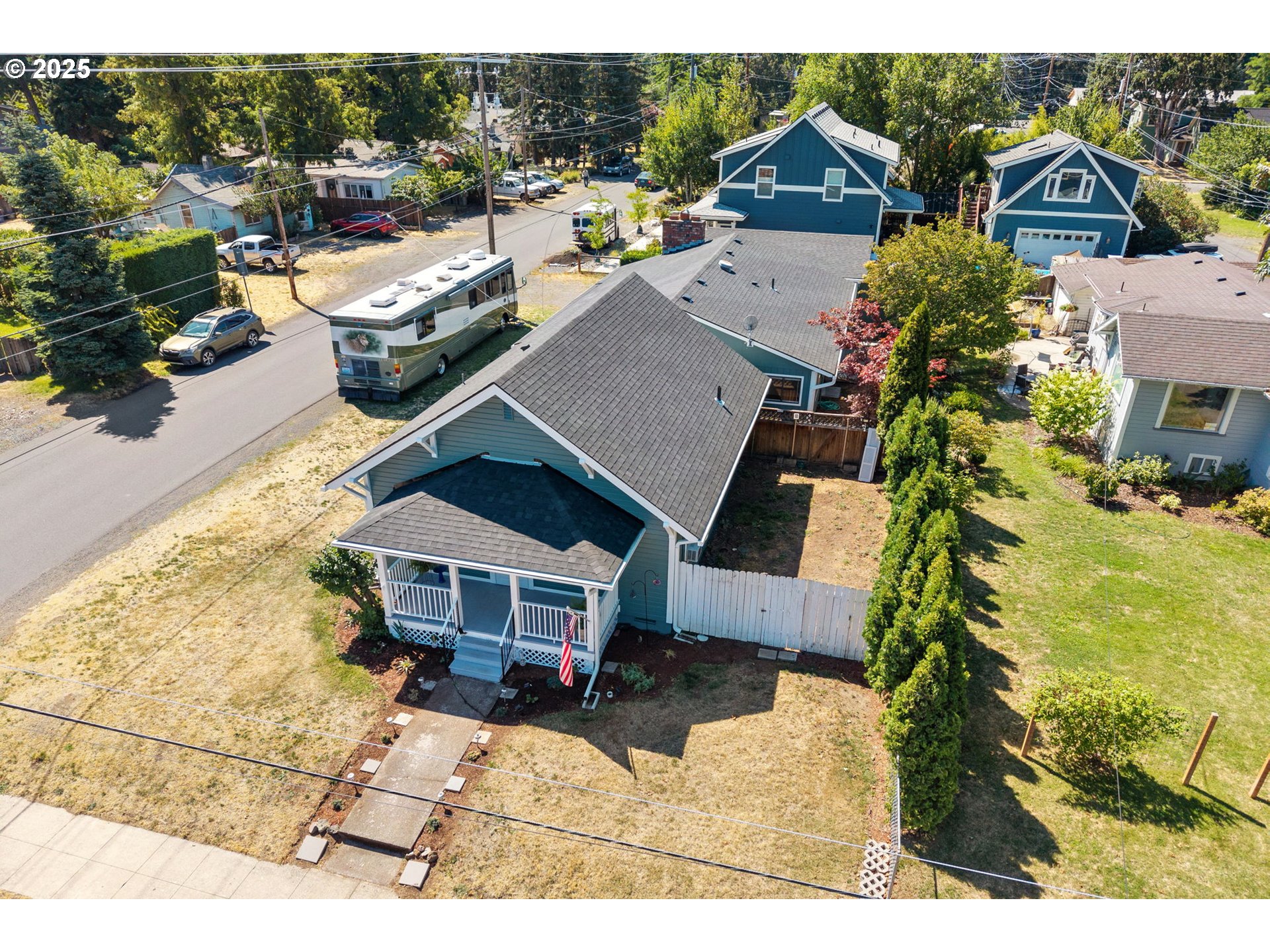 1108 9th Street Hood River, OR 97031 - Photo 31 of 44 an aerial view of a house with a yard